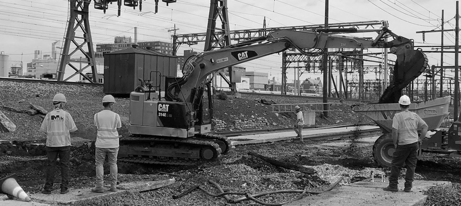 construction workers with equipment